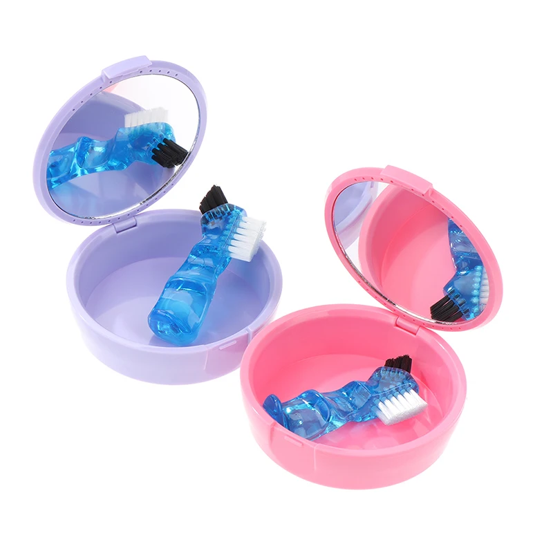 

1 Набор, коробка для зубных протезов и Набор щеток, фиксатор, чехол для зубных протезов, зубная щетка, высокое качество