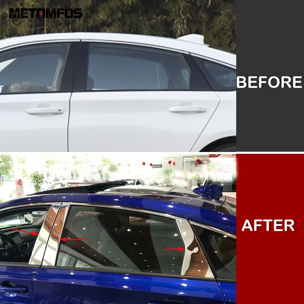 

For Honda Accord 2018-2021 2022 Stainless Steel Window Center B+C Pillar Cover Trim Decoration Sticker Accessories Car Styling