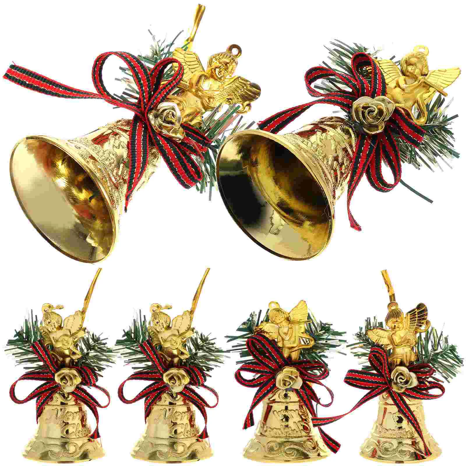 

6 Pcs Christmas Bell Pendant Tree Hanging Ornament Decor Decorations Pendent Bells Xmas Plastic Ornaments