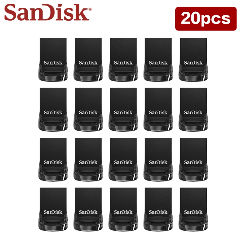 20 шт./лот SanDisk CZ430 USB3.2 флэш-накопитель 16 ГБ 32 64 мини-накопитель для чтения скорости