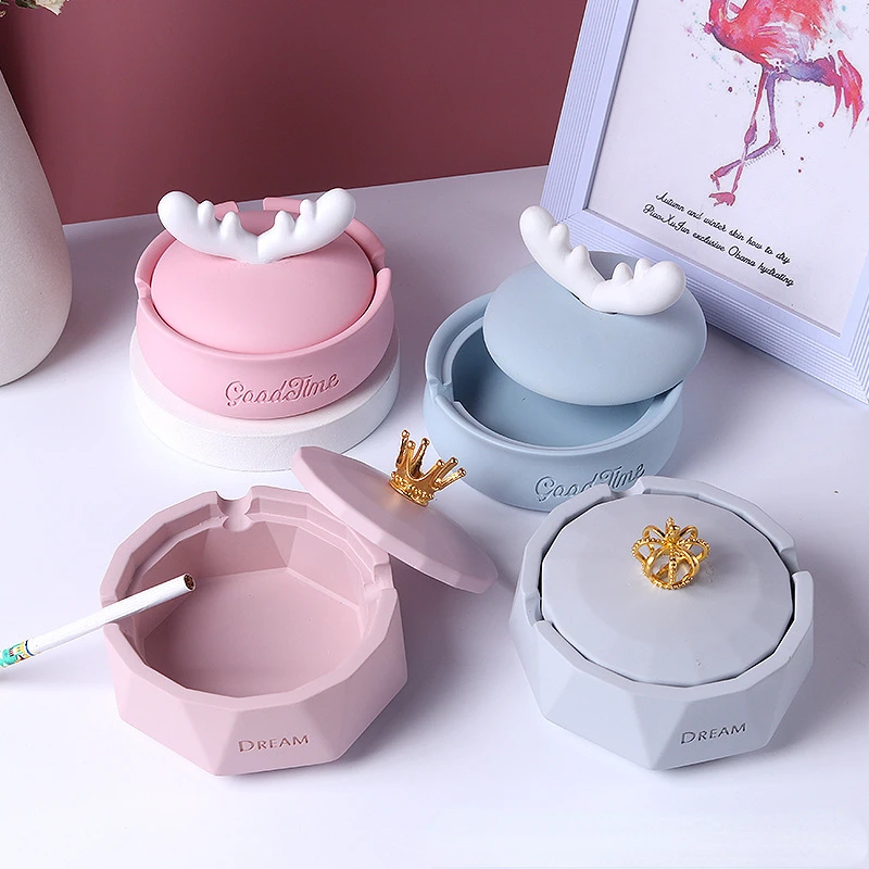

Ashtray with Lid Nordic Style Ashtray Female Ashtray Gift Cute Pink Ashtray Living Room Bedroom Interior Smokeless Ashtray Cigar