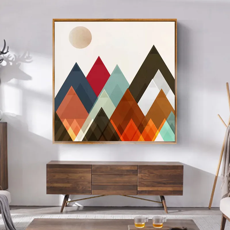 

Abstract Mountains Sun and Moon Canvas Painting Wall Art Landscape Poster for Living Room Decoration Home Decor Picture