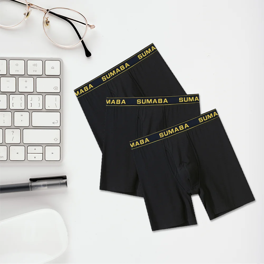 Man Long Feet Underwear Comfortable Male High Quality Bamboo Fiber Soft Boxer Panties Men's Solid Color Underpants
