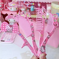 kawaii sanrio comb hello kittys accessories cute beauty cartoon anime portable antistatic dense tooth comb toys for girls gift