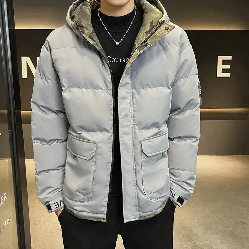 Мужская Утепленная куртка с капюшоном повседневная ветрозащитная теплая