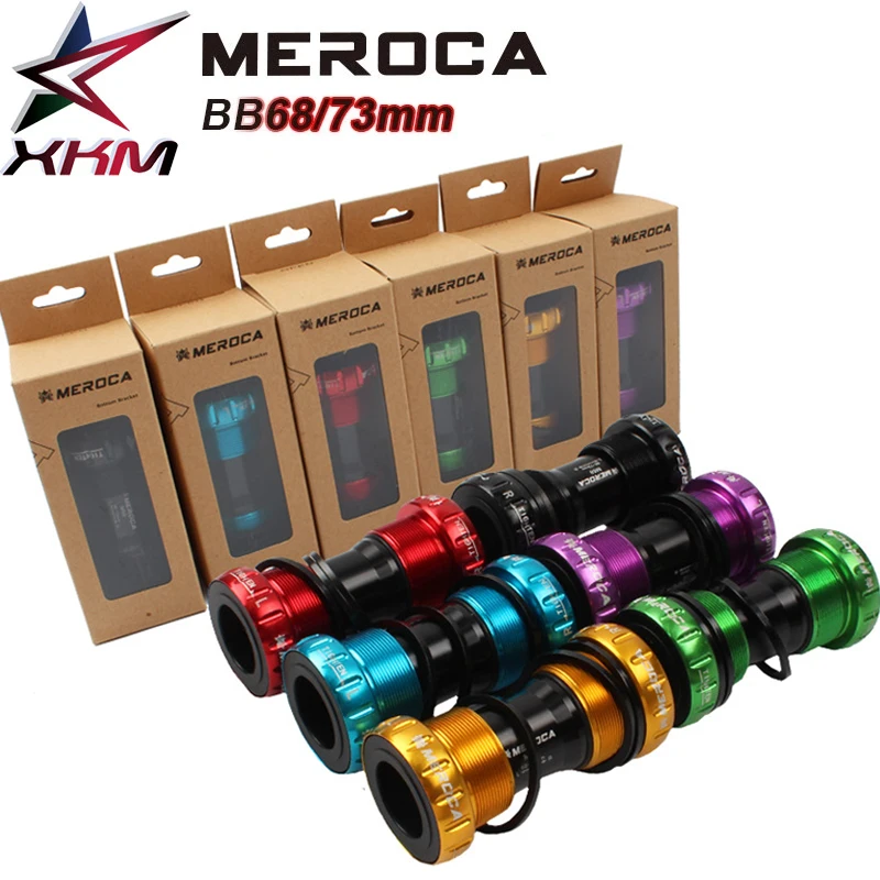 

MEROCA Mountain Bike Bicycle Bearing MTB Color Bottom Brackets M68-73mm Threaded BB Suitable Mountain Bike Crank Bottom Bracket