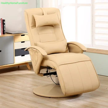 Leather Reclining Chair Home Leisure Computer Office Chair Tattoo Embroidery Rotatable Reclining Chair Longue Chair High Quality