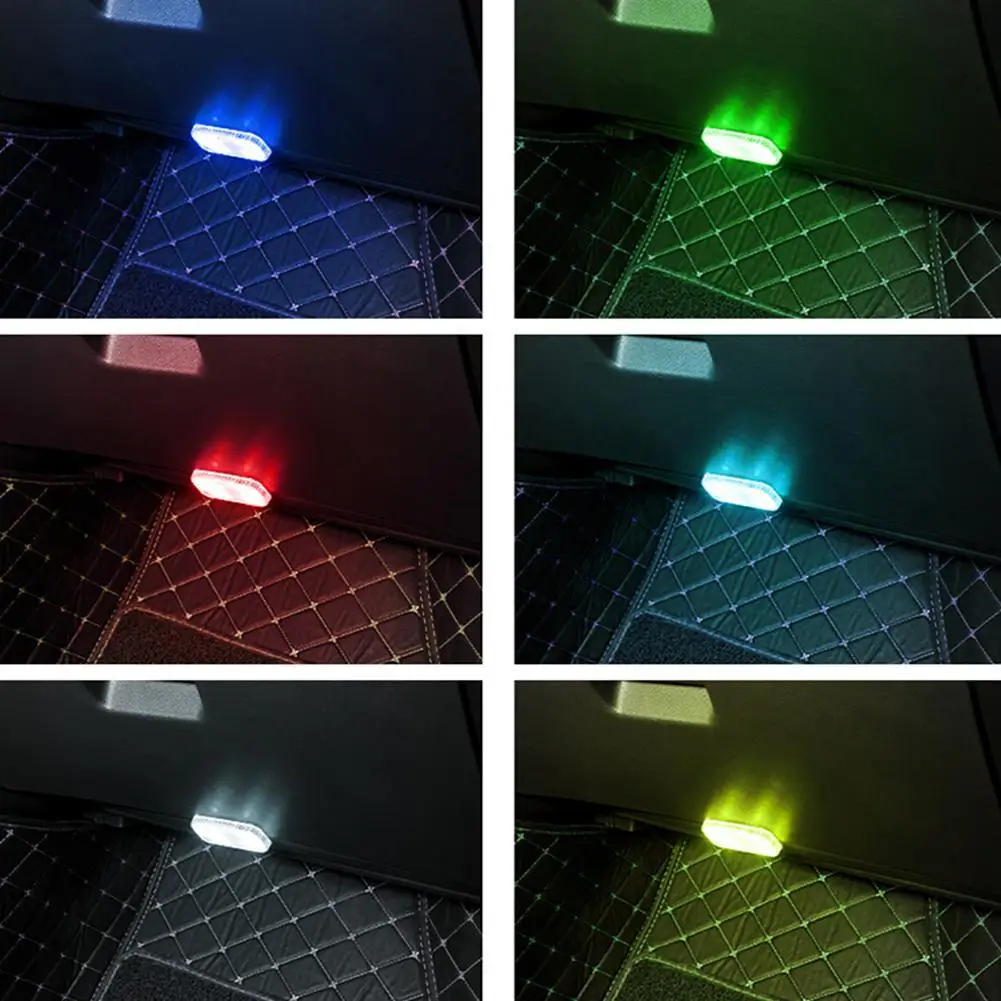 1 шт. миниатюрный Автомобильный светодиодный светильник с USB-зарядкой