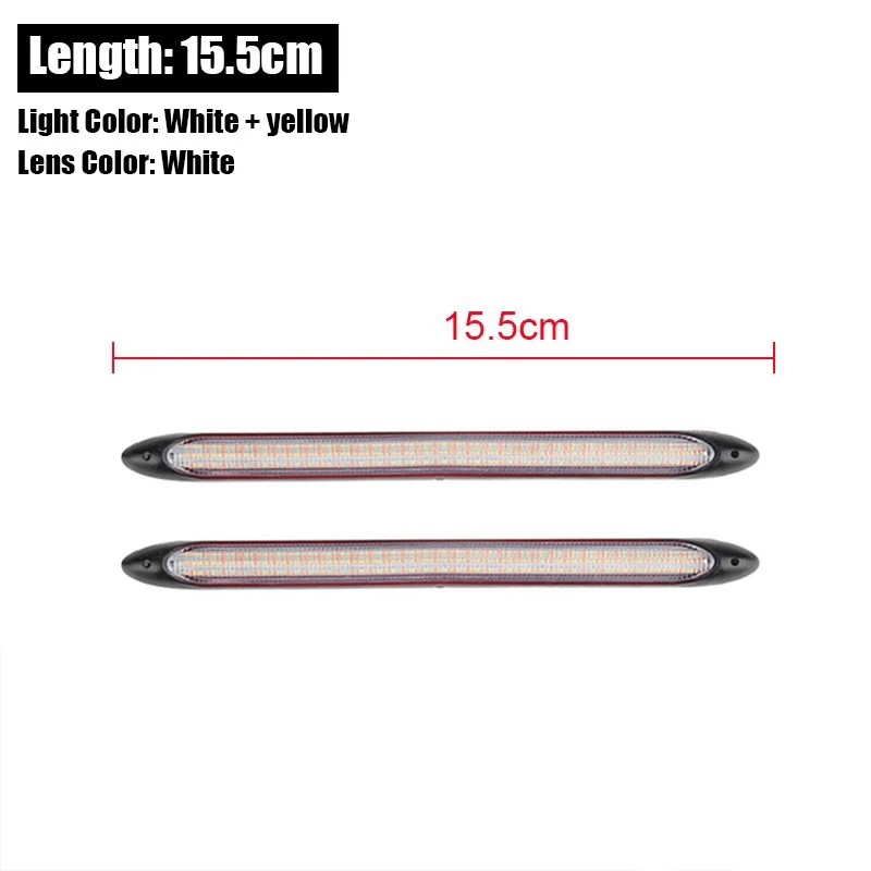 

Светодиодные автомобильные фары, 2 шт./пара, дневные ходовые огни DRL, применимые к всех моделях автомобилей, двухцветные стримеры, автоматические указатели поворота