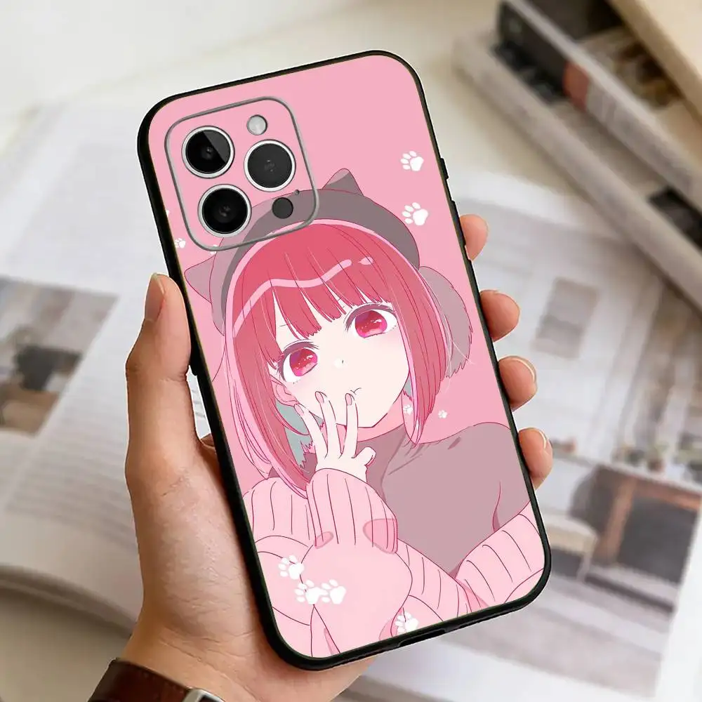 Фото Чехол для телефона Kana Arima Oshi no Ko для iPhone 11 12 13 14 15 16 17 Pro Max, легкий и практичный, мягкий черный чехол. №4