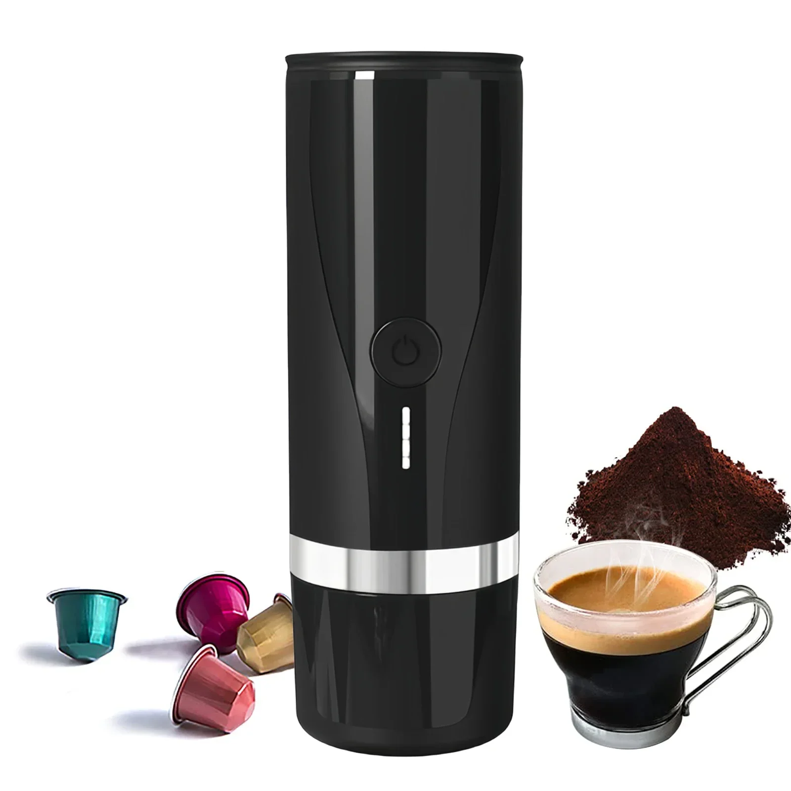 

Portable Capsule Coffee Machine Quickly Heats and Brews Coffee Capsules and Coffee Powder for Car Camping Travel Outdoor