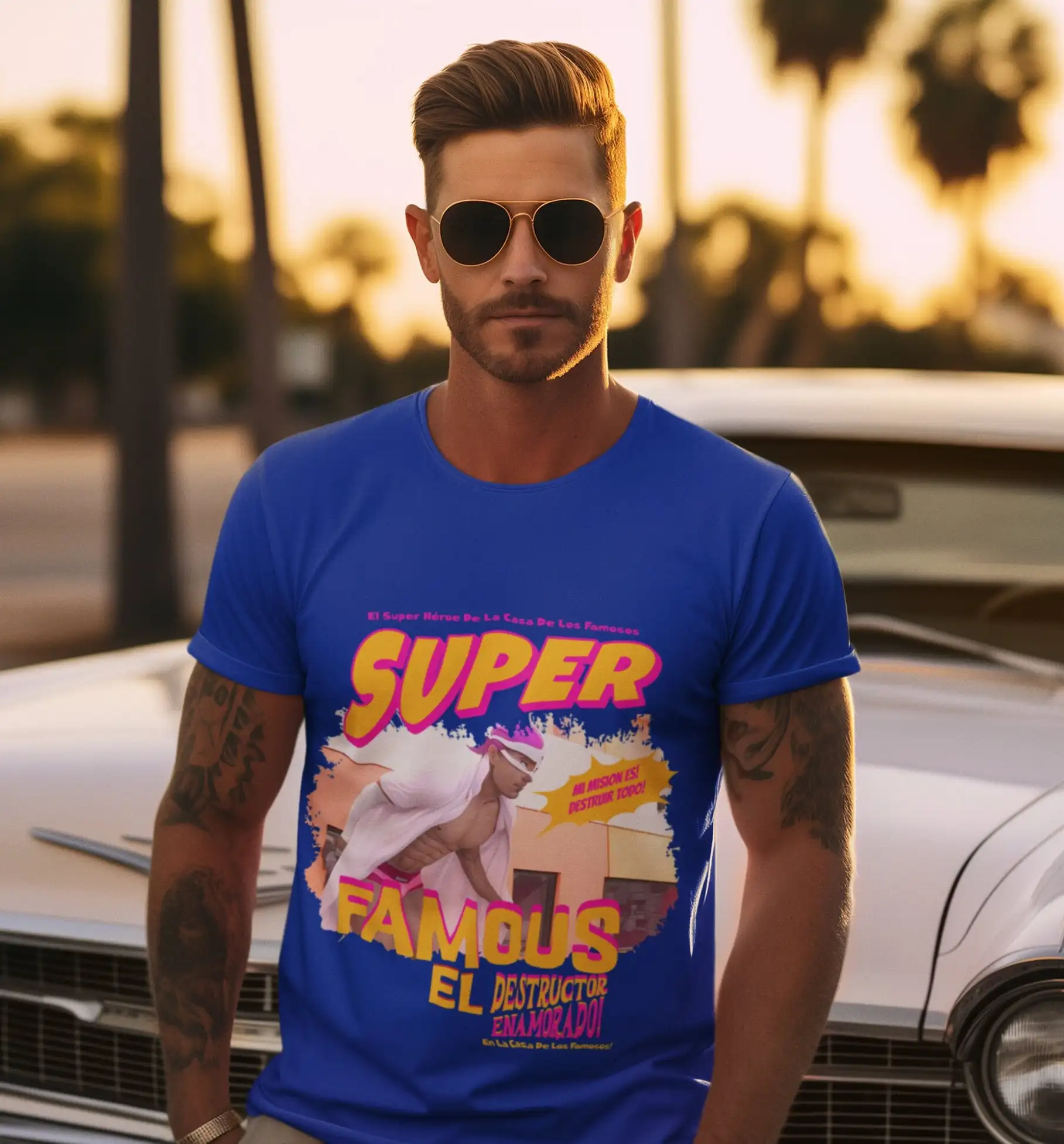 Суперизвестная футболка с надписью La Casa Los Famosos