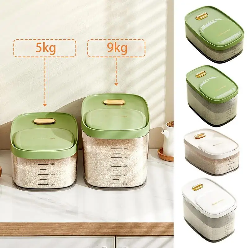 

Rice Bucket Clear Cereal Rice Food Storage Containers Insect-Proof Moisture-Proof Leak Proof Sealable Rice Box Home Storage