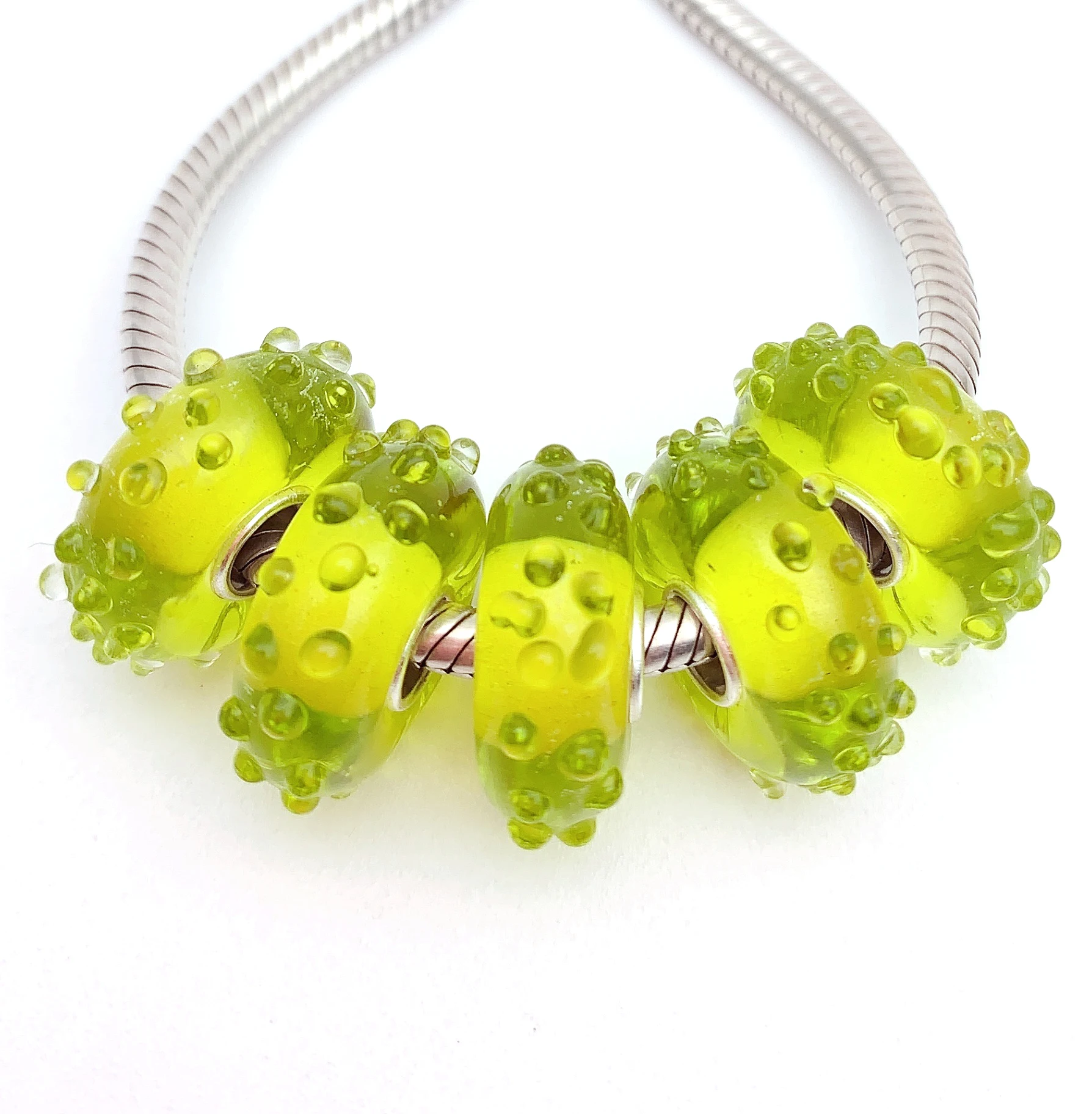 

YG831 5X 100% Authenticity S925 Sterling Silver Beads Murano Glassbeads NEW Fit European Charms Bracelet Diy Jewelry Lampwork