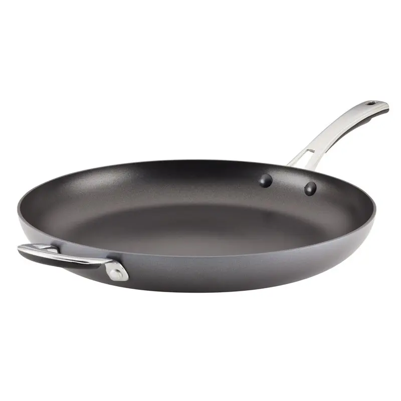 

Create Durable, Nonstick, Hard Anodized 14 inch Frying Pan with Ergonomic Helper Handle, Black.