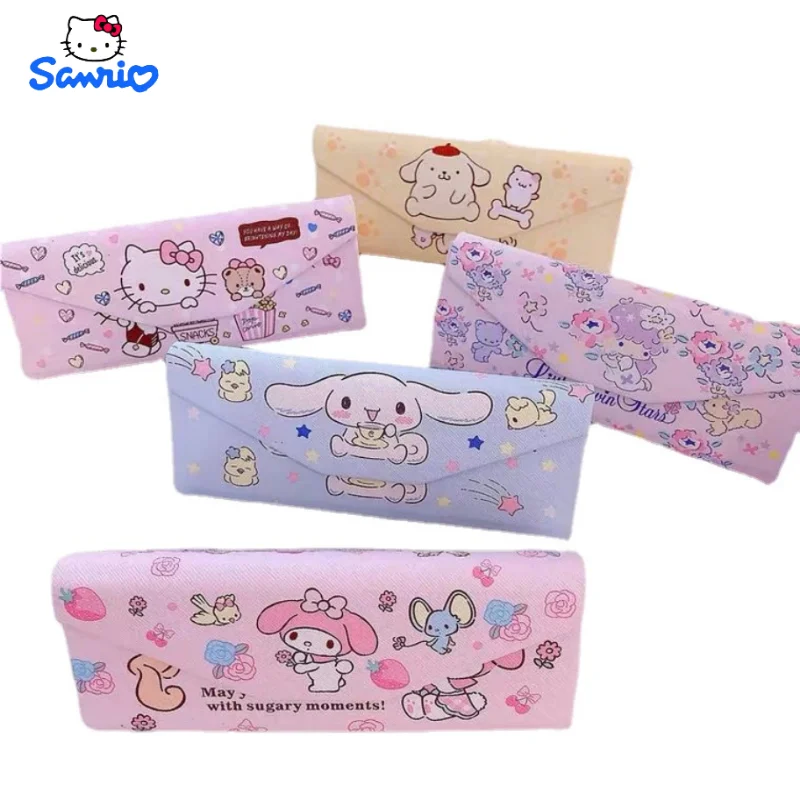 

Hello Kitty Cinnamoroll маленькая двойная sta кавайная треугольная фотография портативные Мультяшные очки для близорукости коробка для хранения очков