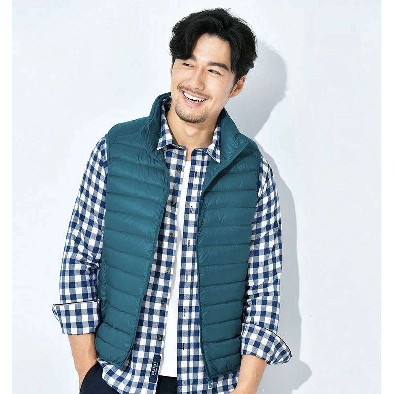 

Men Sleeveless Warm Vest Ultra Light Down Vest Man Winter Solid Sleeveless Jacket Men's Lightweight Waterproof Vests
