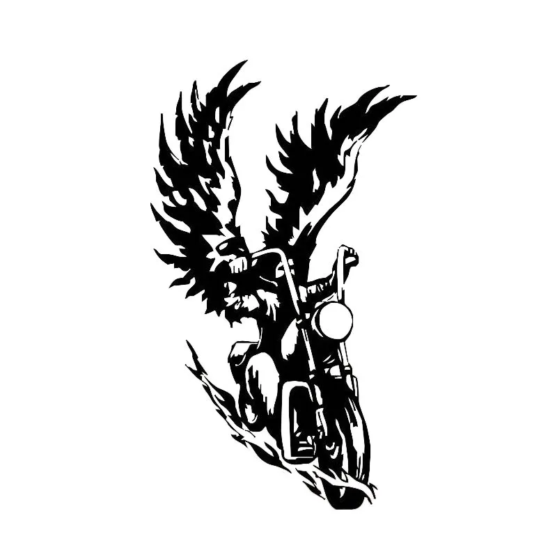 

Крутая модная виниловая наклейка с изображением мотора, байкера, ангела, наклейка на корпус автомобиля, черная/Серебристая Наклейка Silhoutte 9,5...