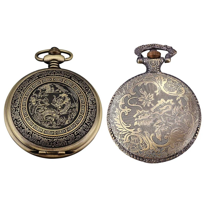 

1 шт. кварцевые карманные часы, аналоговая, бронзовая коробка, с серией дракона WPK062 и 1 шт. карманные часы с картой Австралии