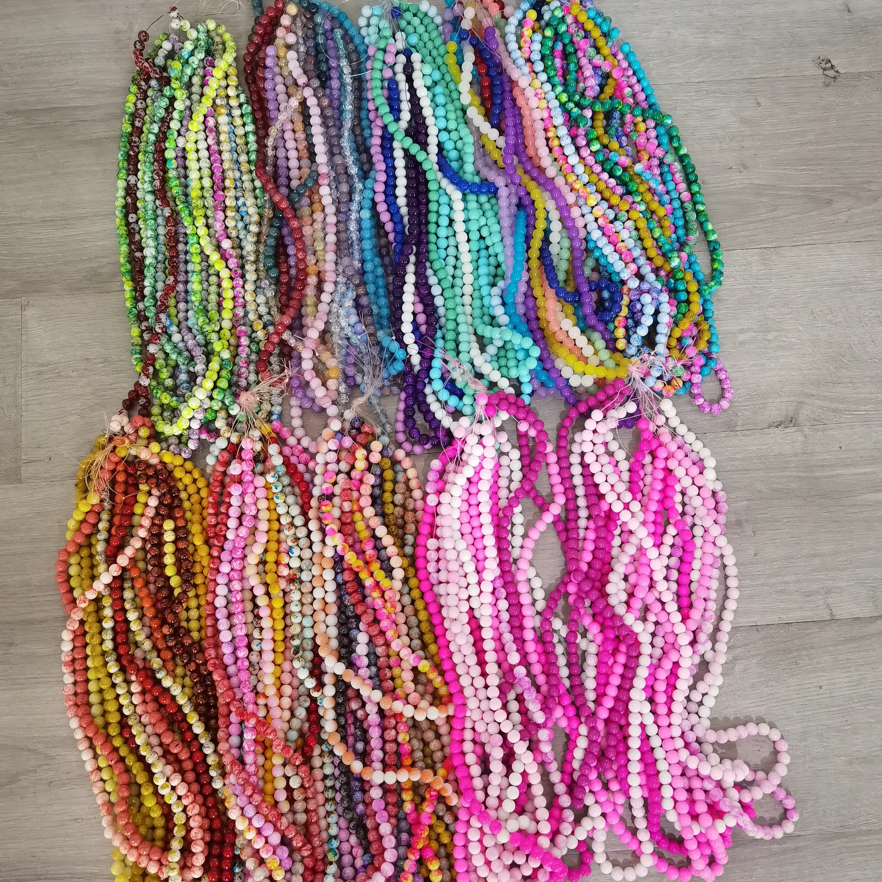 Бусины из смешанного стекла 200 нитей 40 шт. на каждой нити 10 мм для женщин ювелирные