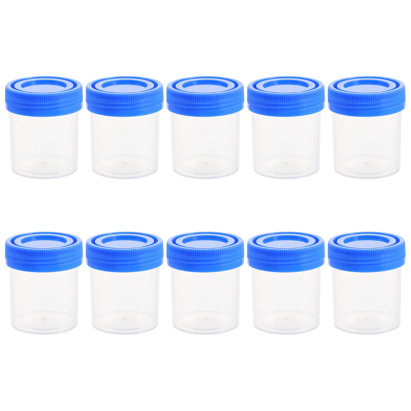 

50 шт., пластиковые чашки для образцов мочи, винтовые контейнеры для образцов, 40 мл мерные чашки