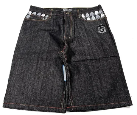 Готические джинсовые шорты Nike черные