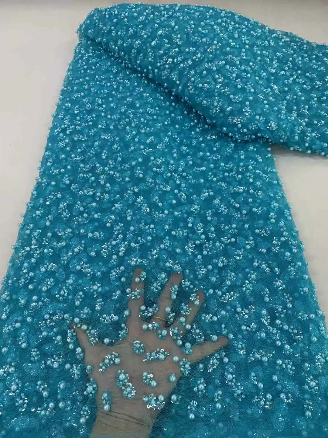 Африканская кружевная ткань 2024 блестки бисер вышивка кружево нигерийская