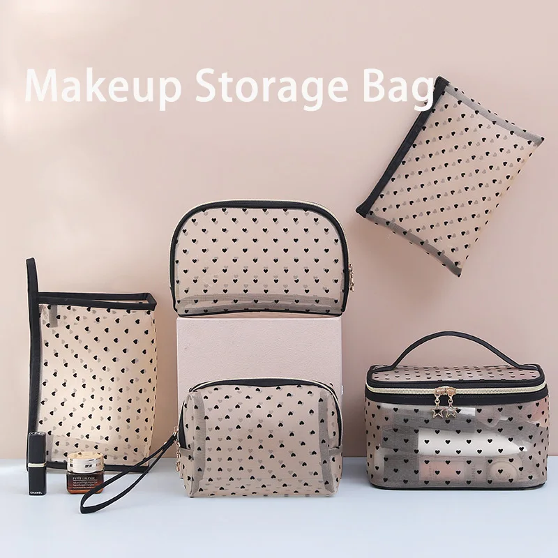 

Multifunction Travel Cosmetic Bag Women Portable Toiletries Organizer Mesh Female Storage Make up Bag