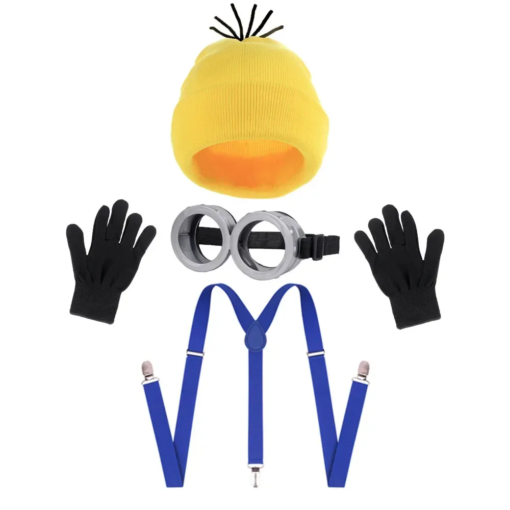Halloween Anime Cosplay Costume Yellow Beanie Steampunk Goggles Stretchy Gloves Party Costumes Accessories