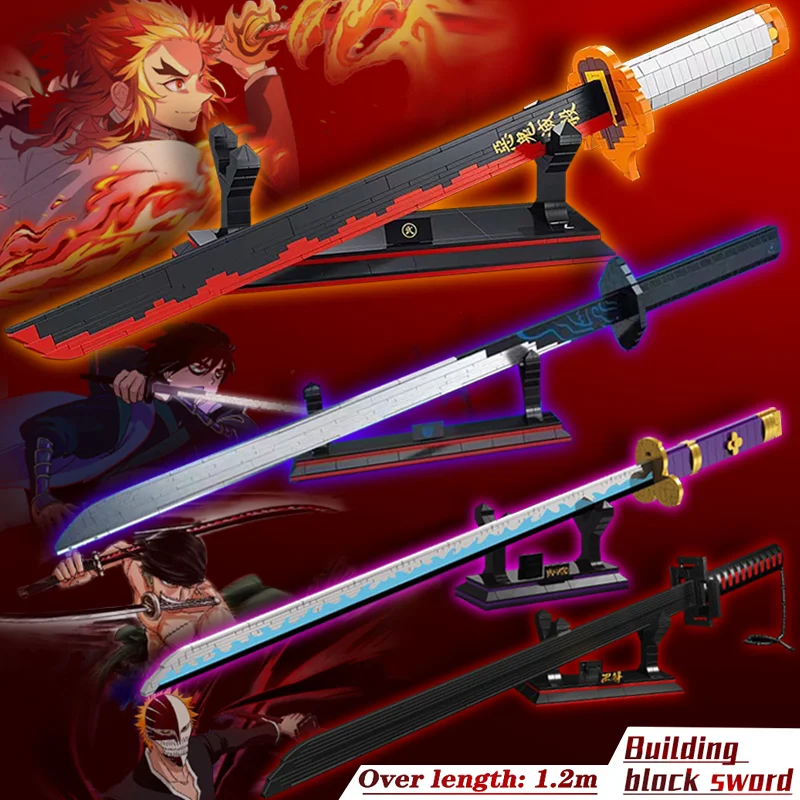

Assembly Ninja Sword Weapon Yamato Demon Slayer Katana Frostmourne Building Block Model Toy Brick for Children gifts 120cm
