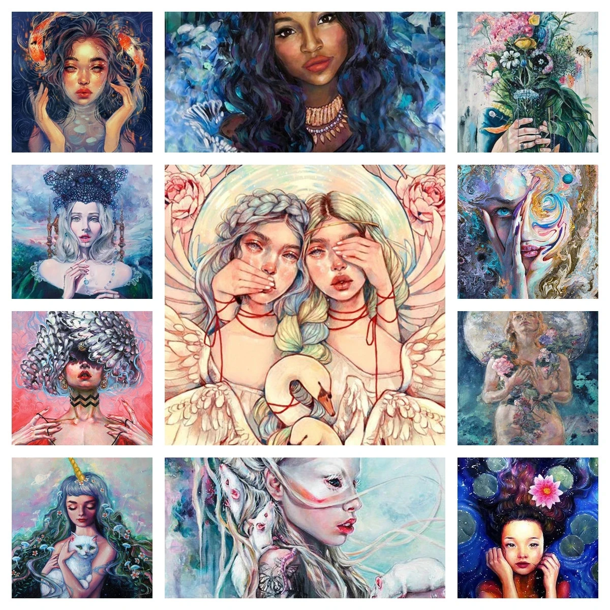 

5D DIY Diamond Painting Cartoon Girl Portrait Diamond Painting Set Mosaic Crafts Diamond Embroidery Home Decoration Gift