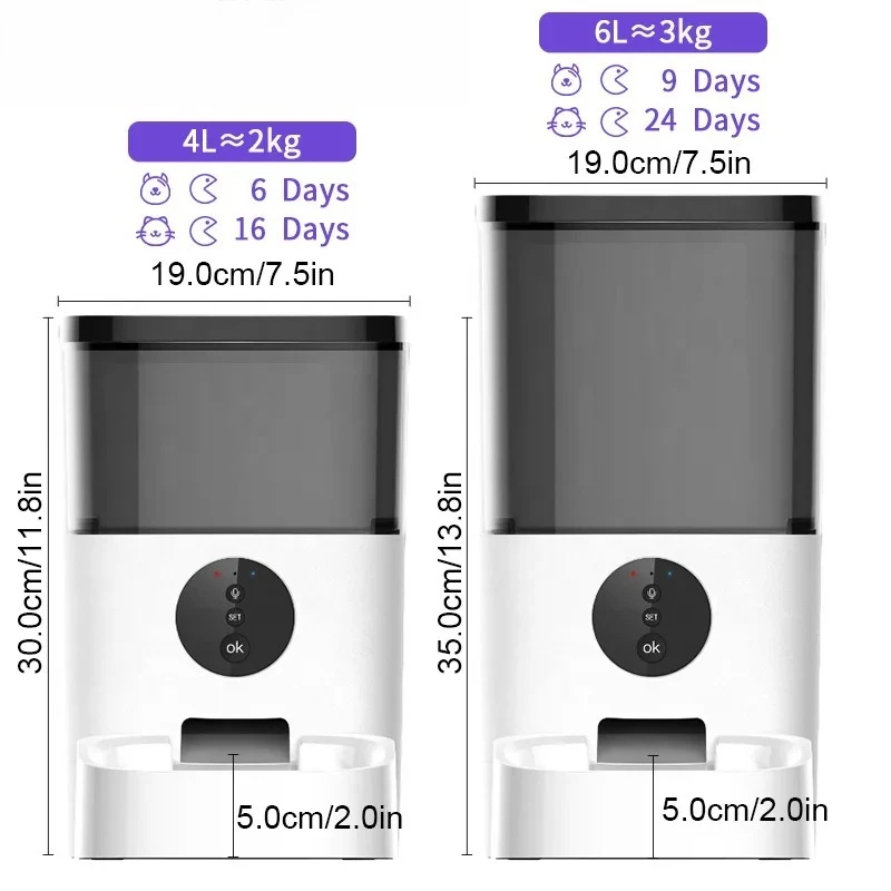 Фото 4л для талисмана Alimentador automático WiFi/botón저 remoto inteligente Control por voz perro gato comida dispensador №5