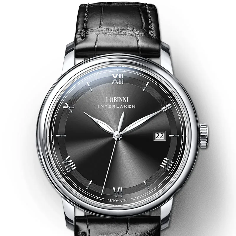 

Minimalist Watch For Men Japan Automatic Movement LOBINNI Branded Mechanical Wristwatches Man Gift