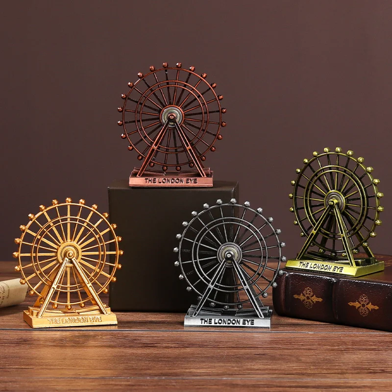 

Retro Zinc Alloy Ferris Wheel Model Ornament Home Crafts Desk Ferris Wheel Ornament Stainless Steel Window Decoration Crafts
