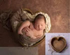 Детская корзина в форме сердца для фотосъемки простые деревянные аксессуары для фотосъемки новорожденных