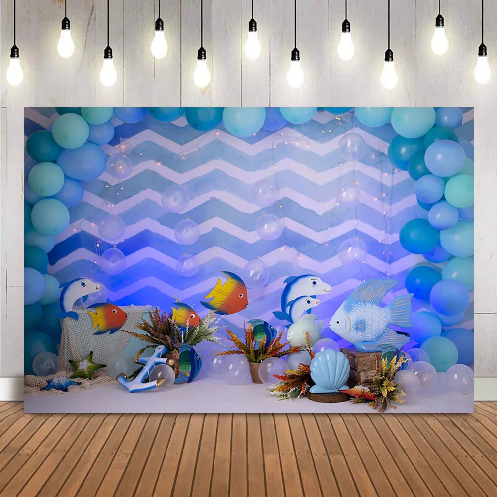 

Under the Sea Backdrop for Photography Newbron Kids Cake Smash Photographic Background Birthday Baby Shower Decoration Props