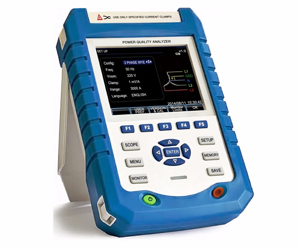 

SA2100,1000Vrms 3 Phase Handheld Power Quality Analyzer