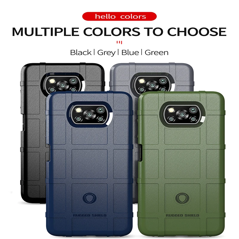 For Xiaomi POCO X3Pro Case Military Rugged Shield Silicone Cover For Xiaomi 11Lite 10T 11T POCO X3GT M3 X4 Pro F3 Redmi Note11S