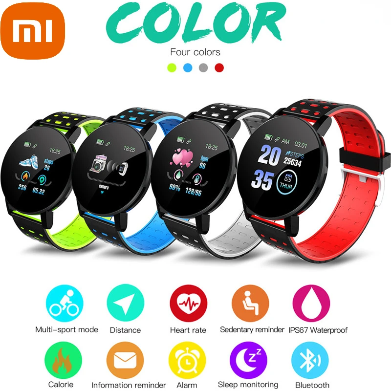 

XIAOMI 119 Plus Smart Watch Sport Fitness Smart Wristband Heart Rate Blood Pressure Bluetooth Smartwatch Men Women Watches