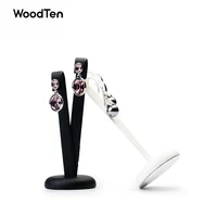 woodten y shape earring jewelry display stand pu leather jewelry package holder rack jewelry organizer showcase
