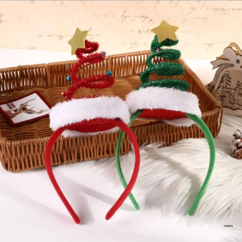 Обруч для волос в виде катушки форме елки головной убор елочки повязка на голову