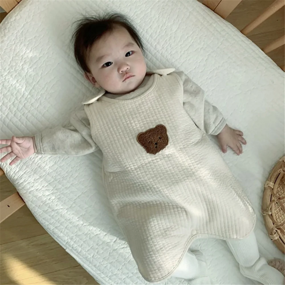 Saco de dormir de estilo coreano para bebés, ropa de dormir para recién nacidos, Mono para niños pequeños