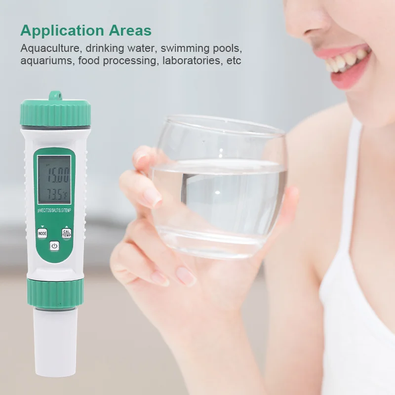 6 In 1 PH Meter EC TDS Salinity S.G Temp High Precision Water Quality Testing Acidity for Drinking Laboratory Aquarium |