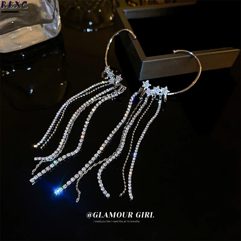 

Sweet Exquisite Sparkling Zircon Butterfly Tassel Ear Cuff Clip Earring No Pierced Rhinestone Clip On Earrings For Women Jewelry