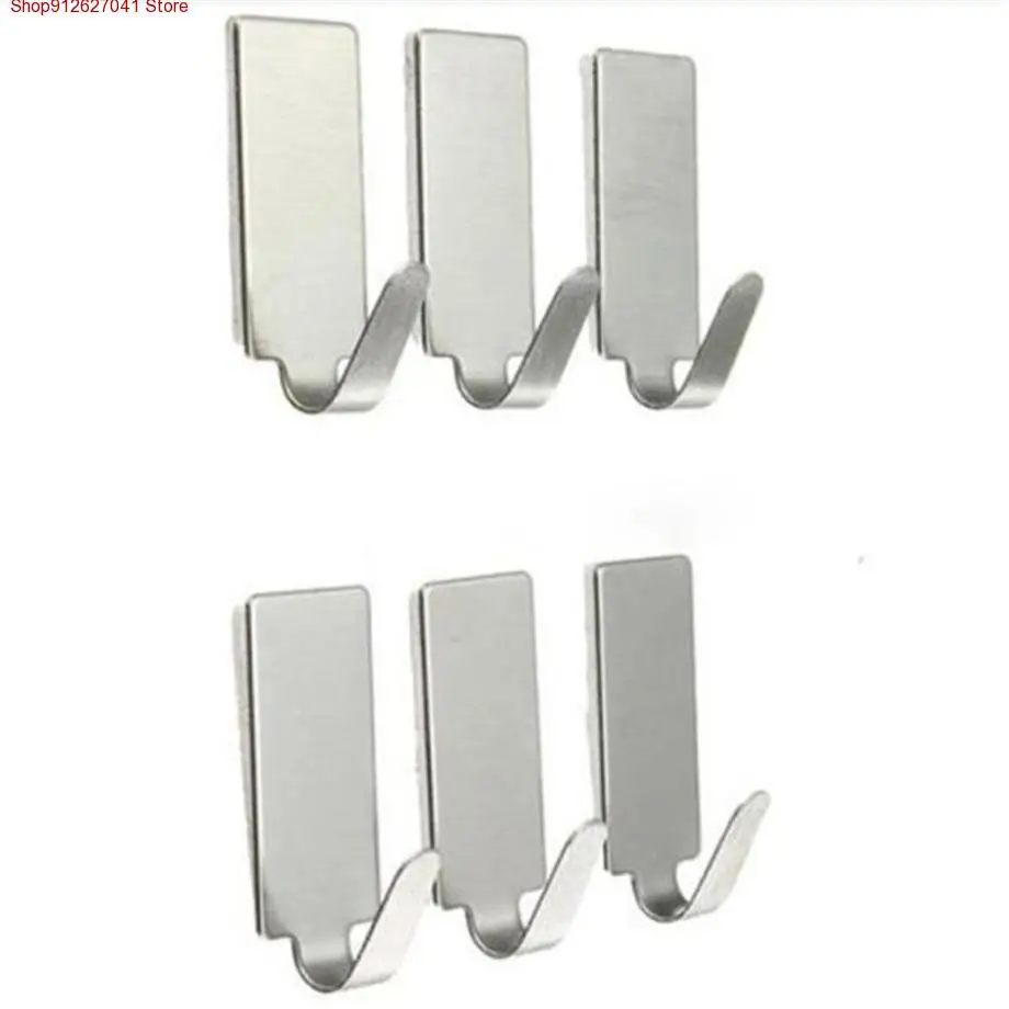 

6Pcs Hooks Self Adhesive Home Kitchen Wall Door Stainless Steel Holder Hook Hanger Hooks For Hanging Dropshipping