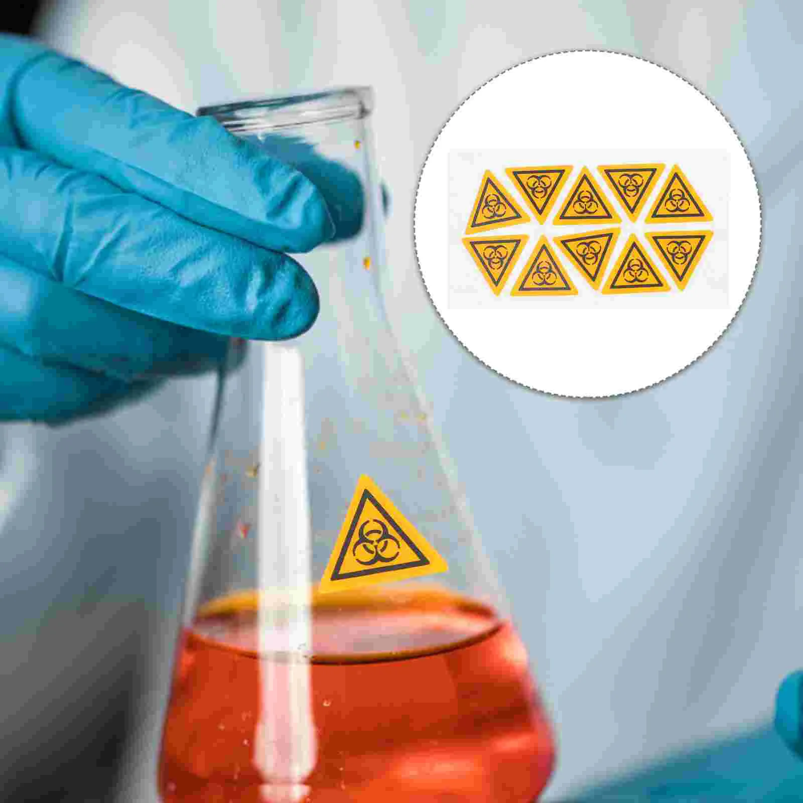

10pcs Caution Infection Sign Sticker Laboratory Biosafety Warning Label Decals