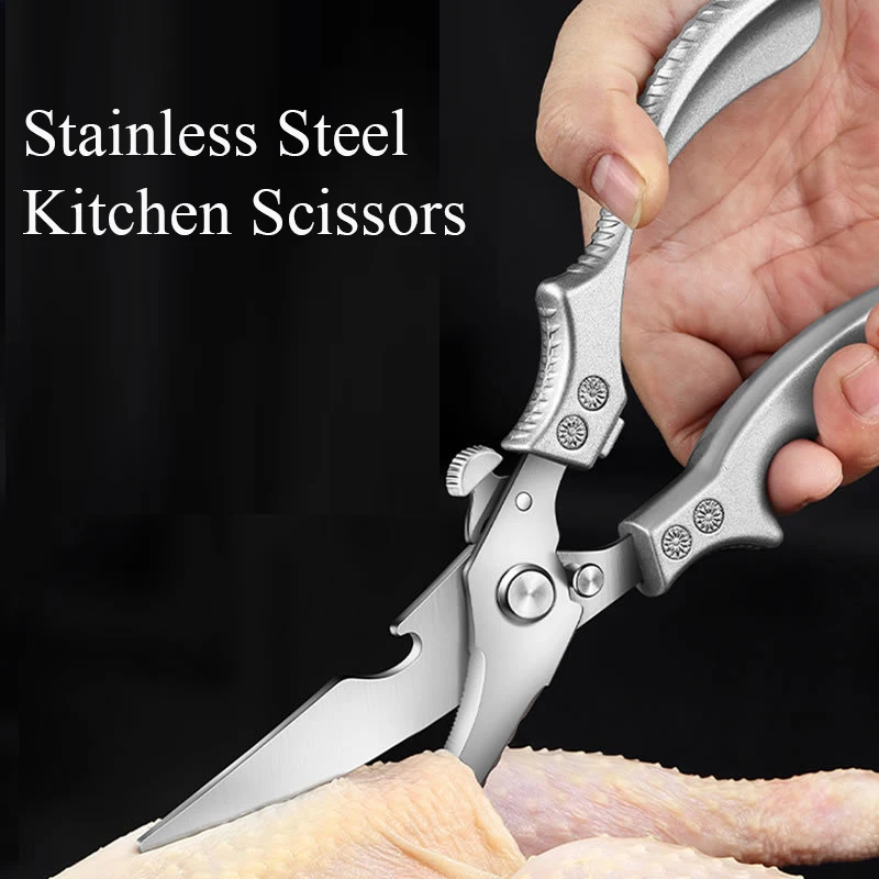 

Кухонные ножницы из нержавеющей стали, ножницы, резак, филе, рыболовные Весы, нож, скребок, пилорезы, ножницы для рыбы, индейки, овощей