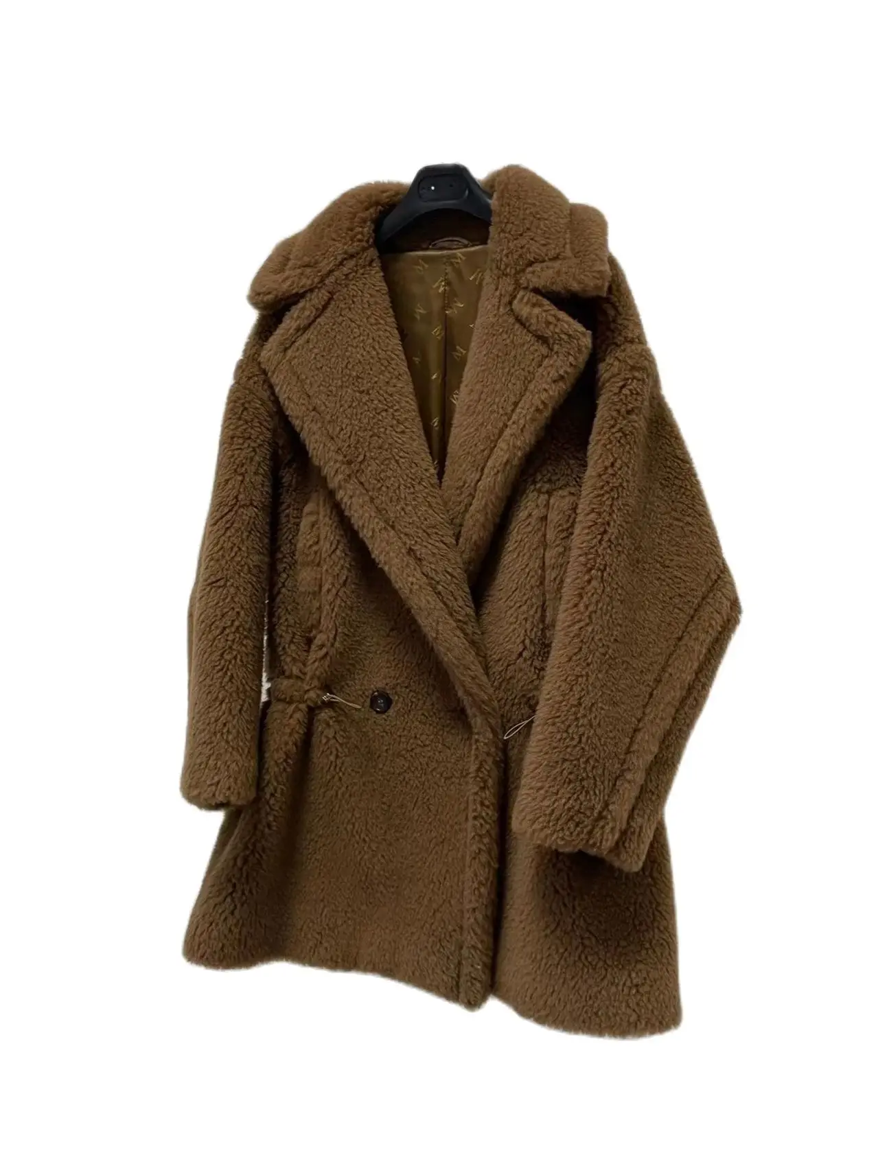 Autumn Alpaca Coat Women Mid-length Teddy Bear Coat Female Winter Loose Tobacco Wool Color Coat Fashion Casual 2023 New MAX