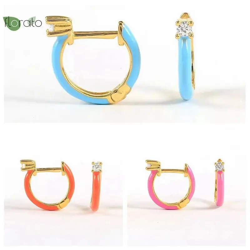 

Женские круглые серьги-гвоздики из серебра 925 пробы с разноцветной эмалью