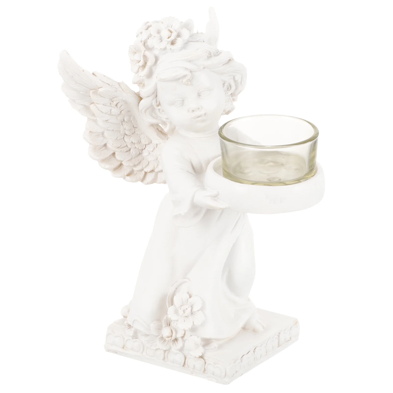 

Angel Holder Statue Memorial Tealight Cherub Cup Holders Decorative Stand Wedding Figurines Sculpture Resin Cherubs Baby Jar